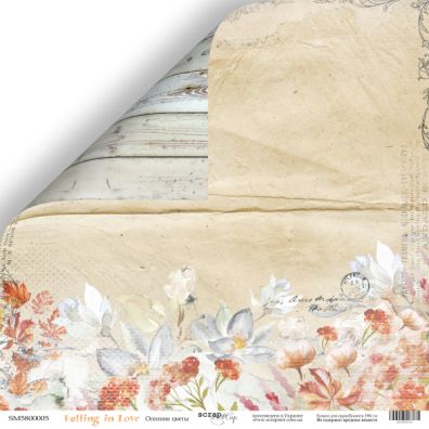 Falling In Love - Autumn Flowers 12x12 mønsterpapir fra Scrapmir