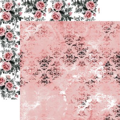 Rosalie - Pink Fields 12x12 mønsterpapir fra 13arts
