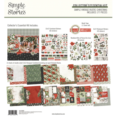 Vintage Rustic Christmas 12x12 Collector's Essential Kit fra Simple Stories