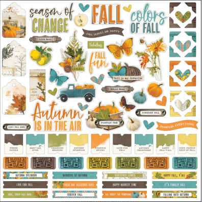 Simple Vintage Country Harvest - Cradstock Stickers 12x12 Sticker Sheet fra Simple Stories