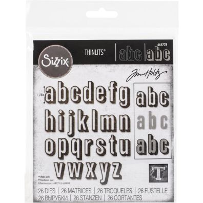 Sizzix Thinlits - Alphanumeric Shadow Lower by Tim Holtz