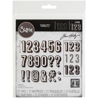 Sizzix Thinlits - Alphanumeric Shadow Numbers by Tim Holtz