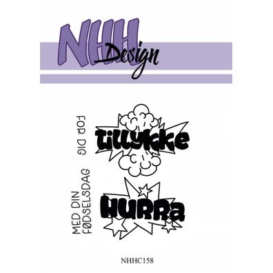 NHH Design Clearstamp - Tillykke & Hurra