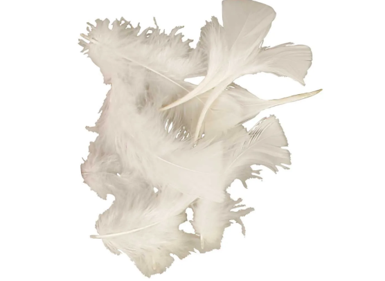 Fjer 7-8 cm. 50 g. - Hvid