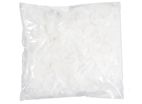 Fjer 7-8 cm. 50 g. - Hvid