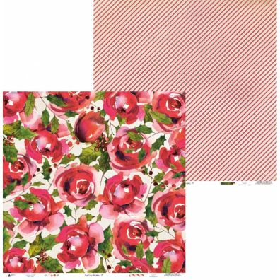 Rosy Cosy Christmas - 04 12x12 mønsterpapir by Piatek13