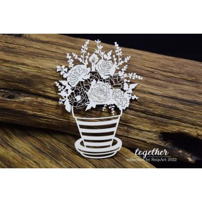 Snipart Chipboard - Together - Openwork - Flowerpot