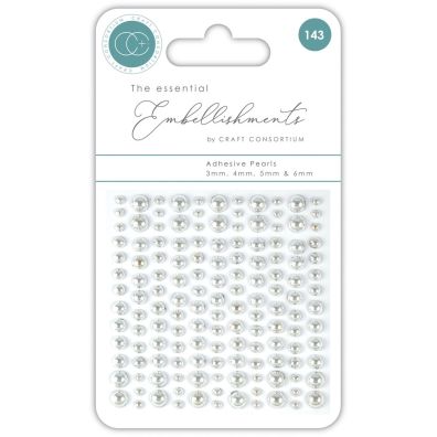 Craft Consortium - The Essential Embellishments - Adhesive Pearls - Silver