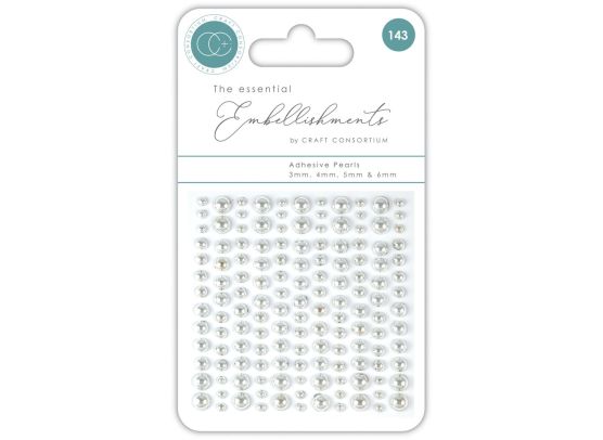 Craft Consortium - The Essential Embellishments - Adhesive Pearls - Silver