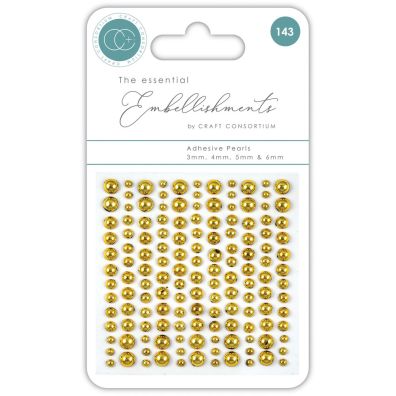 Craft Consortium - The Essential Embellishments - Adhesive Pearls - Gold