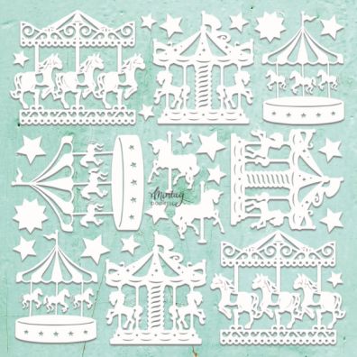 Mintay Papers - Chippies - Carousel 12x12 Chipboard