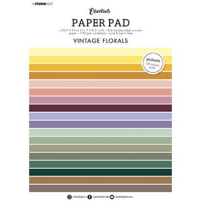 Studio Light - Essentials - Vintage Florals A4 Paper Pad