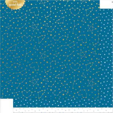 Add on December - Let it Shine - Starry Skies - Twinkling Navy 12x12 mønsterpapir fra Lawn Fawn