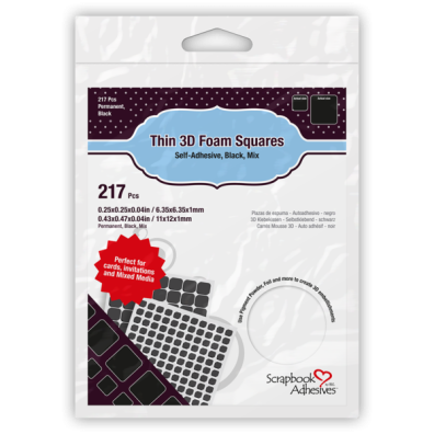Thin 3D Foam Squares Mix - Black