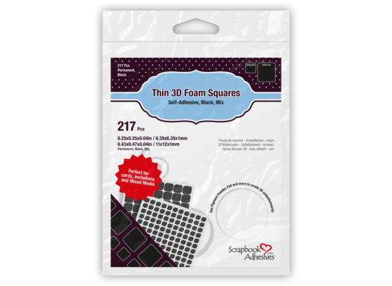 Thin 3D Foam Squares Mix - Black