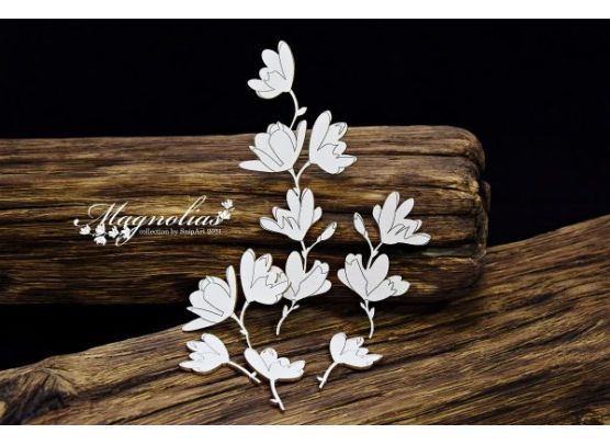 Add on Januar - EKSTRA Snipart Chipboard - Magnolias - Twigs of Flowers