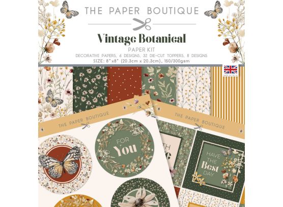 Add on Februar - The Paper Boutique - Vintage Botanical 8"x8" Paper Kit