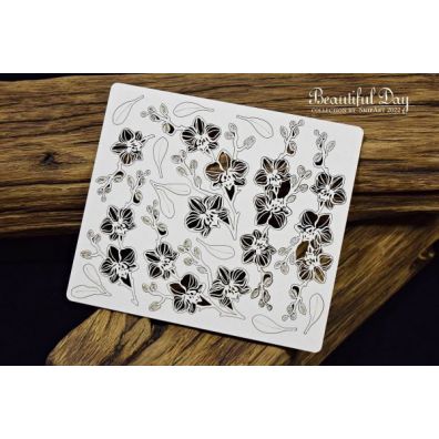 Snipart Chipboard - Beautiful Day - Openwork Orchids - Large Set
