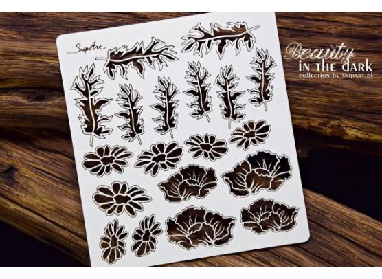 Snipart Chipboard - Beauty in the Dark - Openwork Flowers - Set