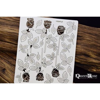 Snipart Chipboard - Queen Rose - Openwork Roses With Stems - Set