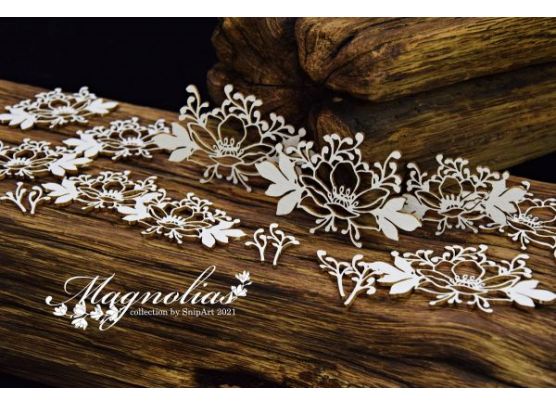 Snipart Chipboard - Magnolias - Openwork Magnolias 2