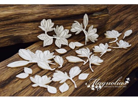 Snipart Chipboard - Magnolias - Flowers