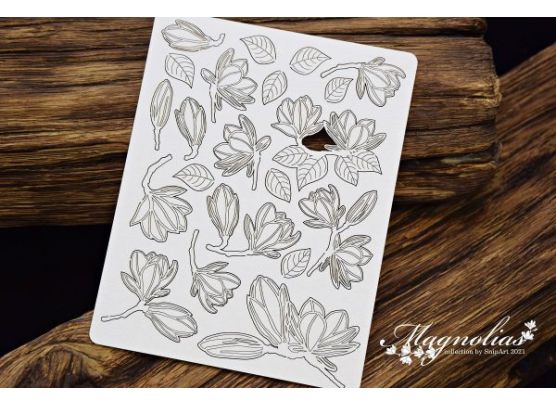Snipart Chipboard - Magnolias - Flowers