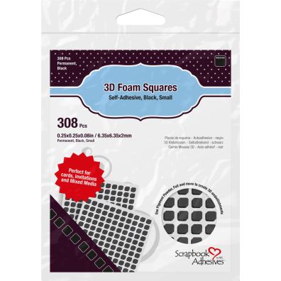 3D Foam Squares - Small Double-Sided Adhesive - Black