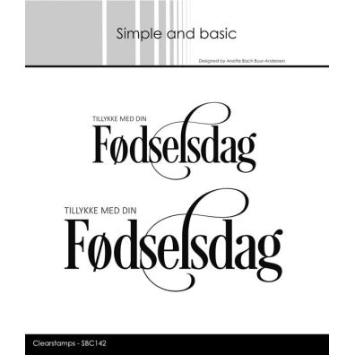 Simple and Basic clear stamps - Tillykke Med Din Fødselsdag