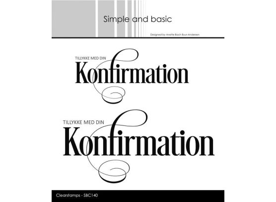 Simple and Basic clear stamps - Tillykke Med Din Konfirmation