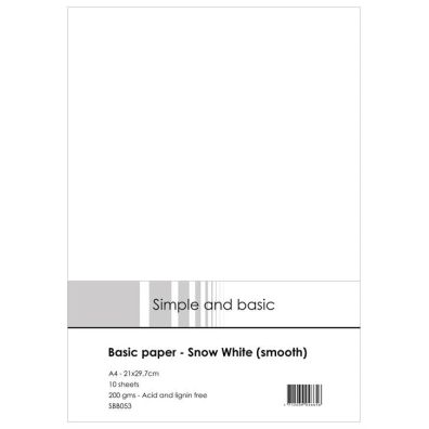 Simple and Basic - Basic Paper - Snow White (smooth) A4