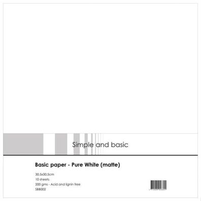 Simple and Basic - Basic Paper - Pure White (matte) 30,5x30,5 cm