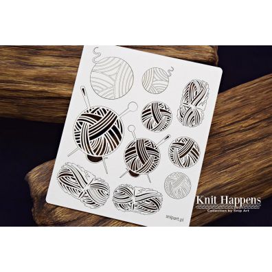 Snipart Chipboard - Knit Happens - Balls of Wool - Set