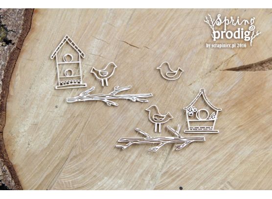 Scrapiniec Decorative Chipboard - Spring Prodigy - Birdavenue