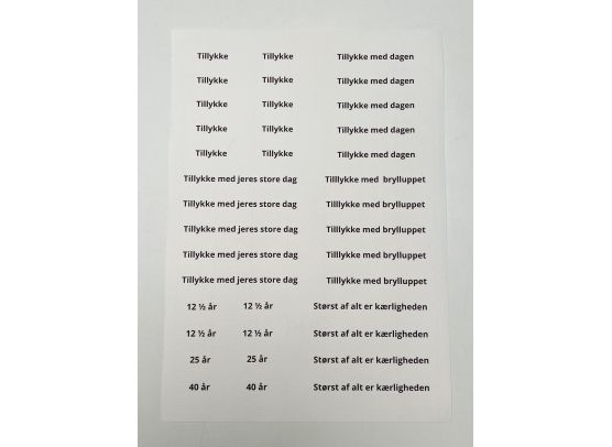 Add on Maj - EKSTRA PTW Design - Brylluptekster