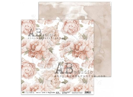 AB Studio - In Love With You - Love & Happiness 12x12 mønsterpapir