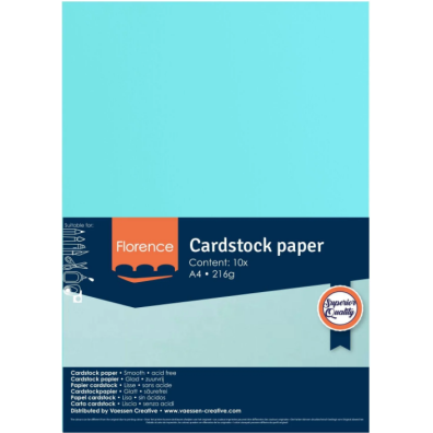 Florence Smooth Cardstock Paper 216 g - Sky A4 - 10 stk.