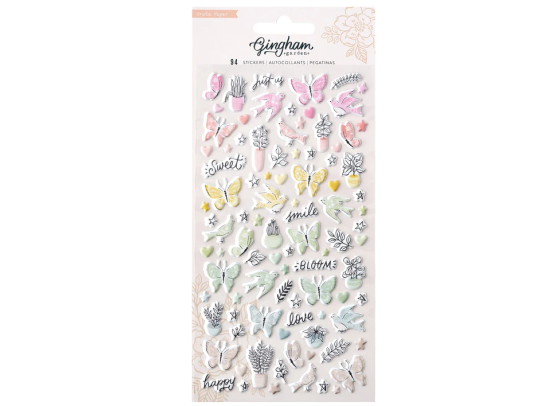 Add on August - EKSTRA Gingham Garden - Puffy Stickers by Crate Paper