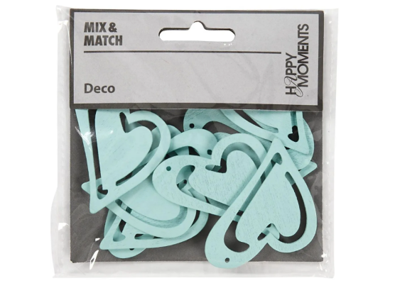 Happy Moments Stort Skævt hjerte - Tyrkis