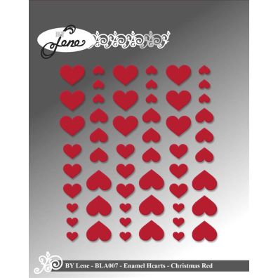 By Lene - Enamel Hearts - Christmas Red