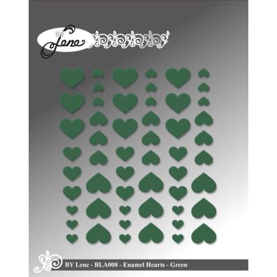By Lene - Enamel Hearts - Green