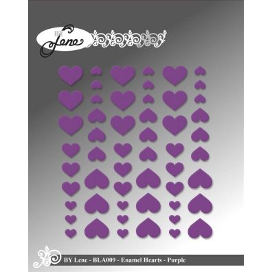 By Lene - Enamel Hearts - Purple