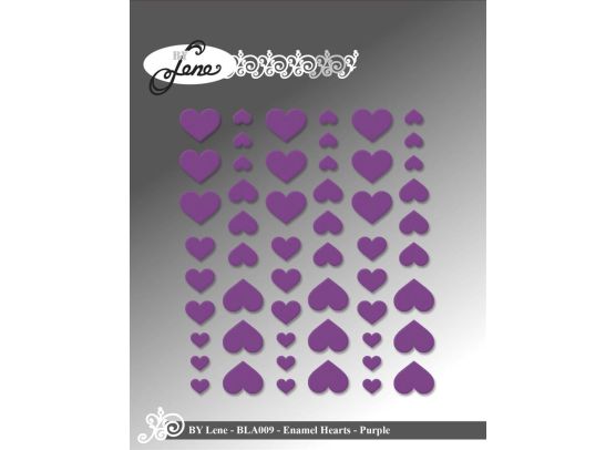 By Lene - Enamel Hearts - Purple