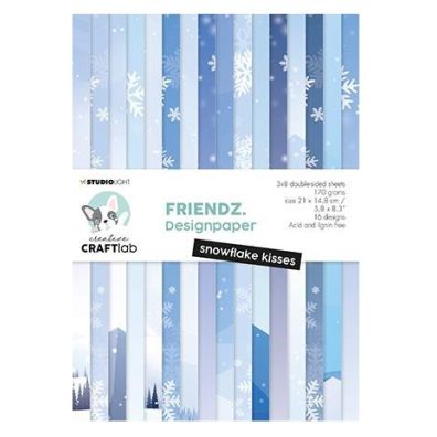 Studio Light - Creative Craftlab Friendz Designpaper - Snowflake Kisses 8x3 Paper Pad