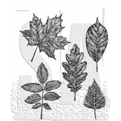 Stampers Anonymous - Sketchy Leaves Cling Stamp by Tim Holtz