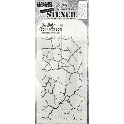 Stampers Anonymous - Layering Stencil - Fractured by Tim Holtz