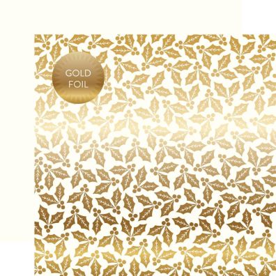 Add on November - Echo Park - White Holly & Berries Guld folie