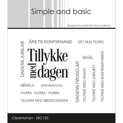 Simple and Basic clear stamp - Tillykke med dagen