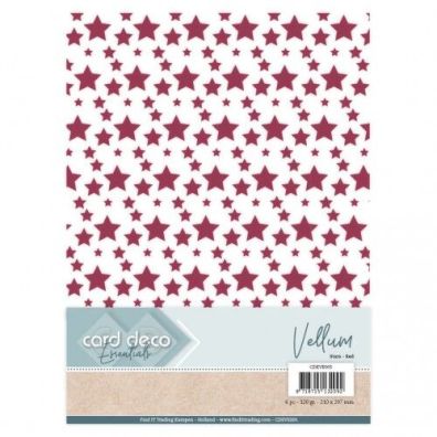 Card Deco Essentials - Vellum - Stars - Red