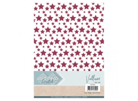 Card Deco Essentials - Vellum - Stars - Red